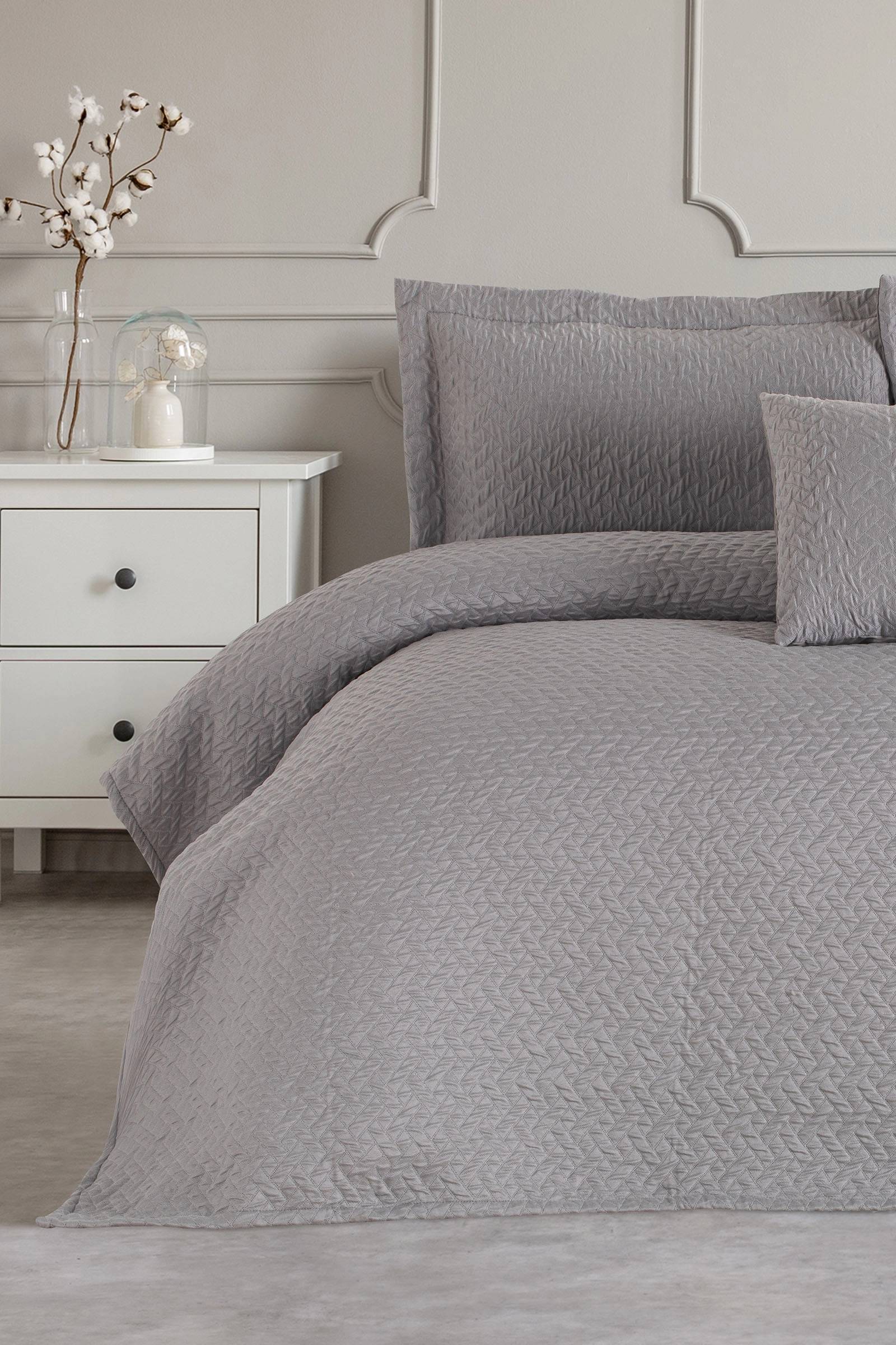 Özdilek Stone Çift Kişilik Yatak Örtüsü(Gri)