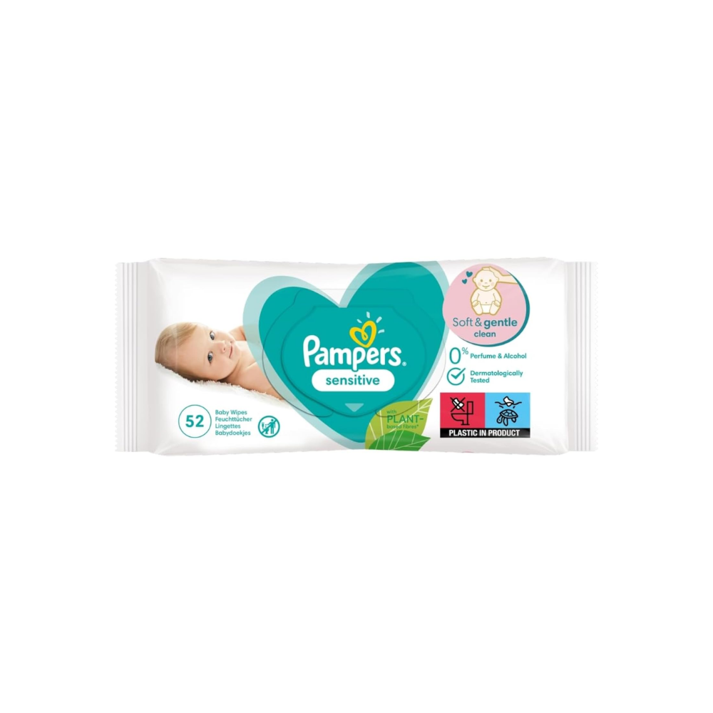 Pampers Prima Sensitive Islak Bebek Mendili, 1 paket, 52 Islak Mendil