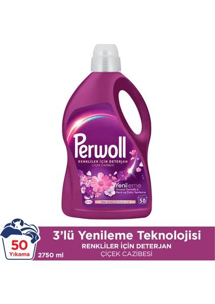 Perwoll Hassas Sıvı Çamaşır Deterjanı Çiçek Cazibesi Yenileme 2750 ml