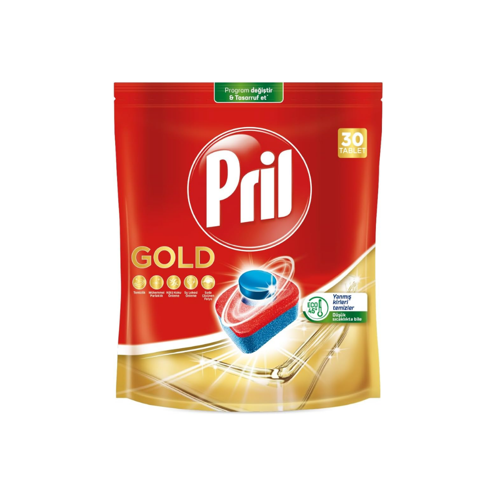 Pril Gold Yanmış Kirler için 30 Tablet Bulaşık Makinesi Deterjanı Tableti 1 x 30 tablet , Gold 30 Tablet thumbnail