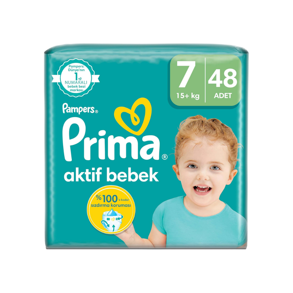 Prima Bebek Bezi Aktif Bebek 7 Beden 48 Adet XX Large Mega Fırsat Paketi thumbnail