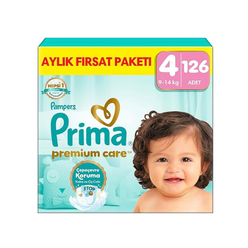 Prima Bebek Bezi Premium Care 4 Numara 126 Adet Aylık Fırsat Paketi thumbnail