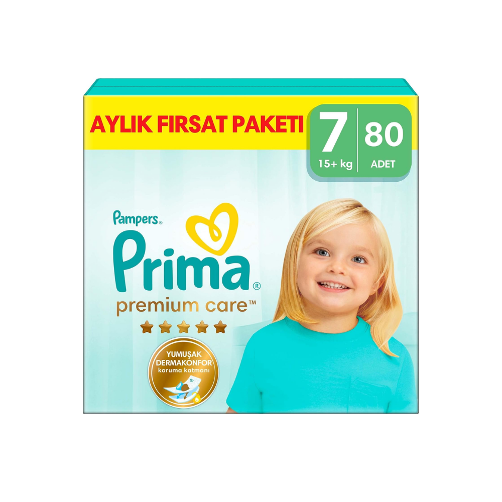 Prima Bebek Bezi Premium Care 7 Numara 80 Adet Aylık Fırsat Paketi