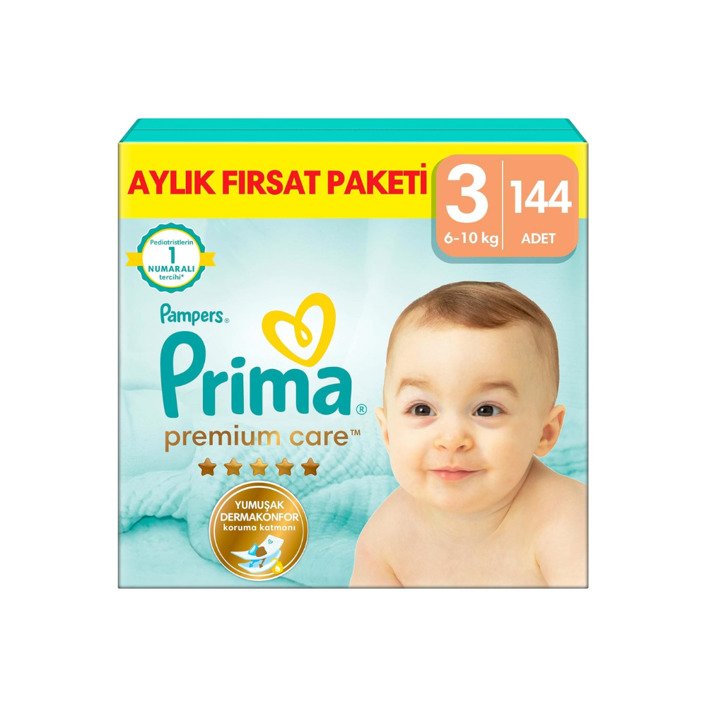 Prima Premium Care Bebek Bezi 3 Numara 144 Adet Aylık Fırsat Paketi thumbnail