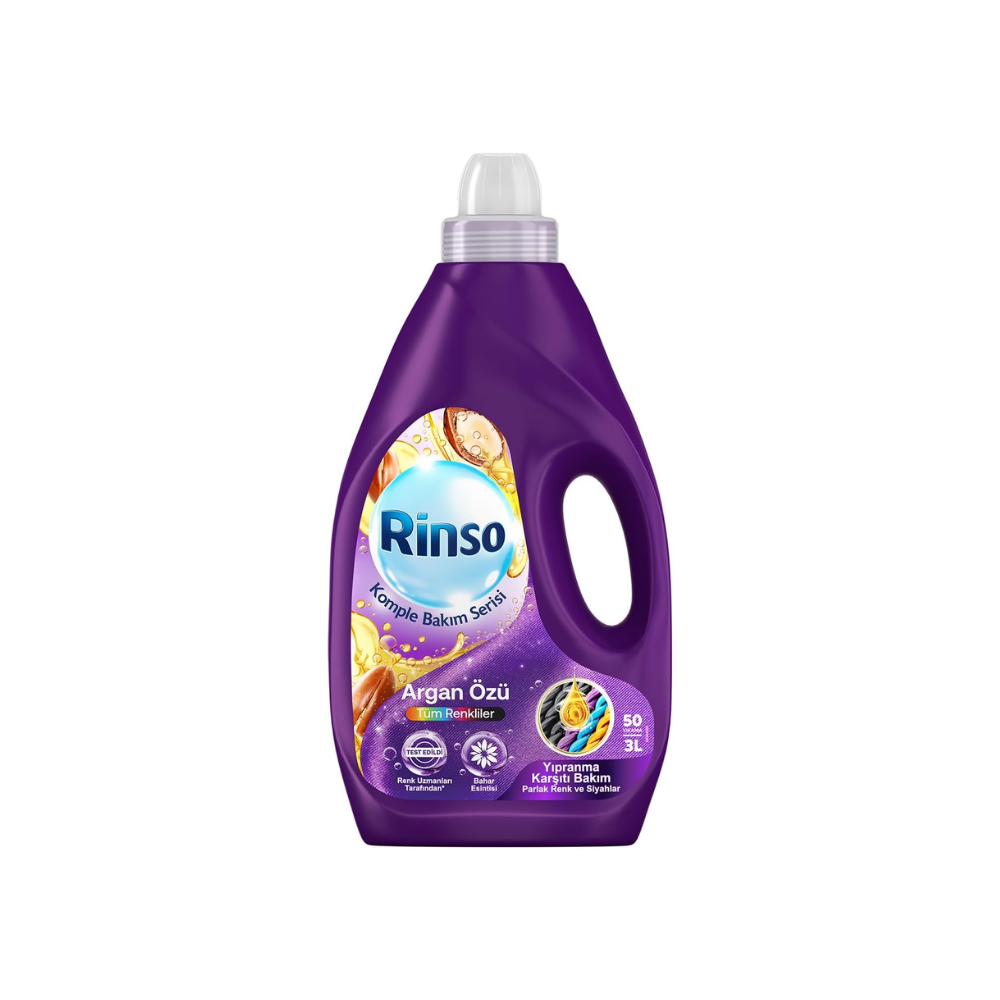 Rinso Sıvı Çamaşır Deterjanı Argan Özü Tüm Renkliler İçin Komple Bakım Serisi 3L