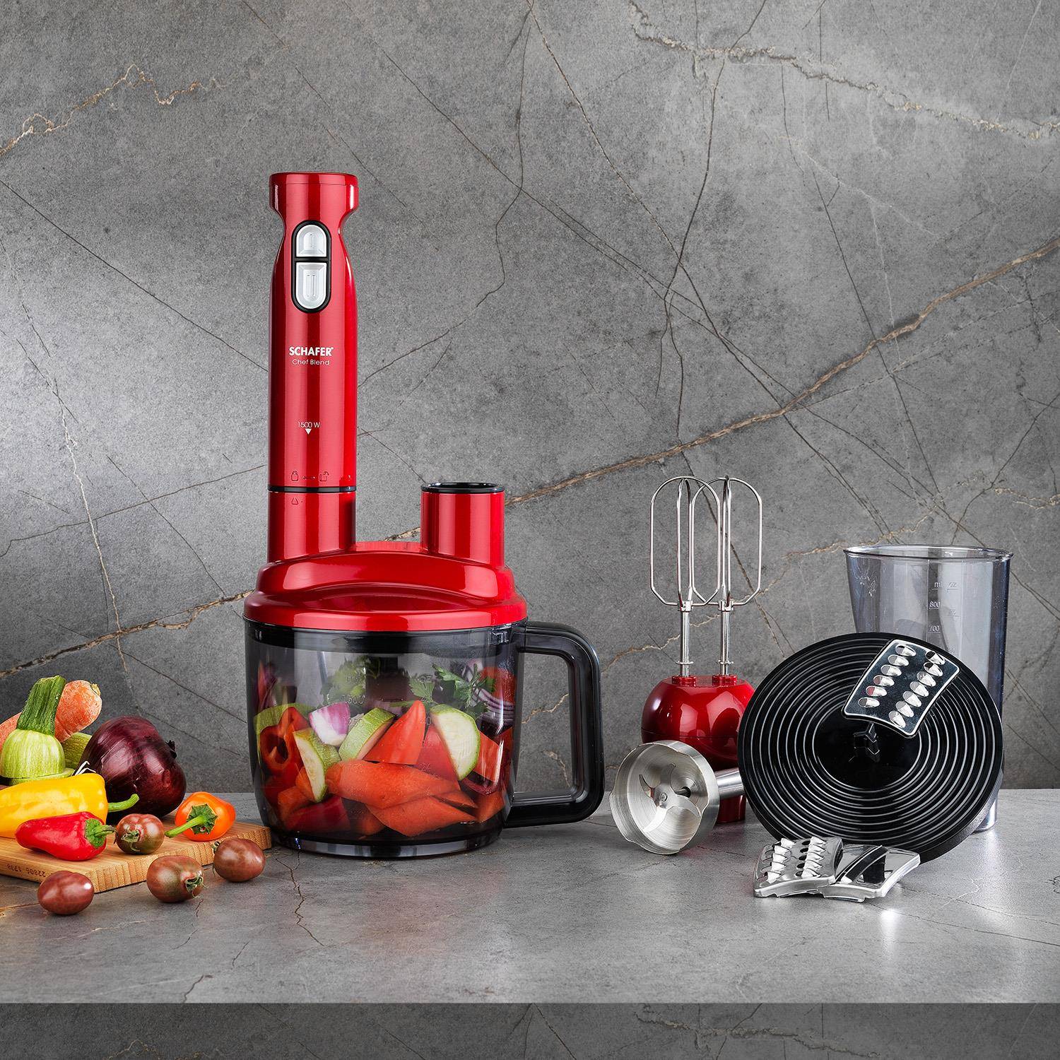 Schafer Chef Blend Mega Blender Set – Kırmızı