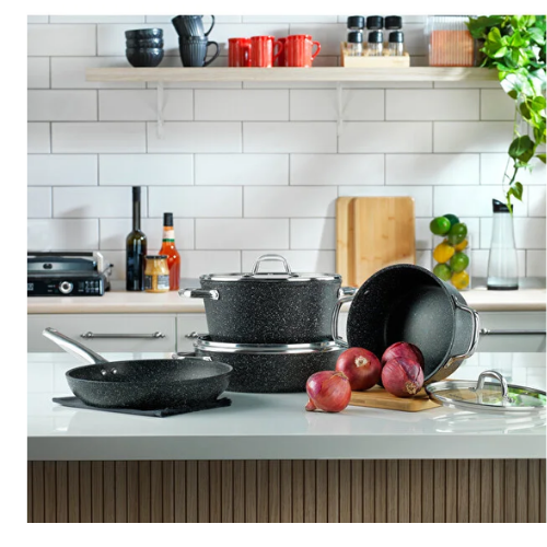 Schafer Dark Millard Yanmaz Yapışmaz Tencere Seti 7 Parça Siyah thumbnail