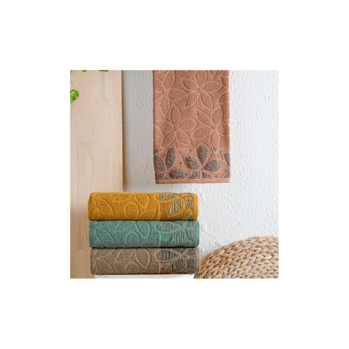 Schafer Home Dolce Jakarlı Havlu 50 x 90 - Kiremit