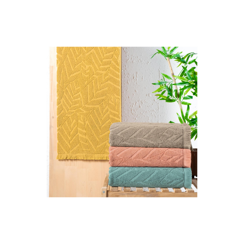 Schafer Home Modern Jakarlı Havlu 50x90 Cm-Hardal