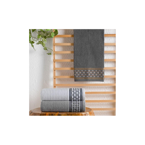 Schafer Home Plain Jakarlı Havlu 50x90-Antrasit thumbnail