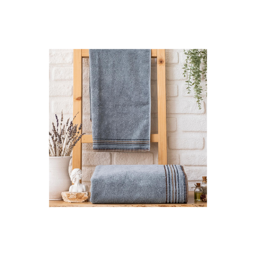 Schafer Home Rosy Armürlü Havlu 50 x 90 Cm - İndigo thumbnail