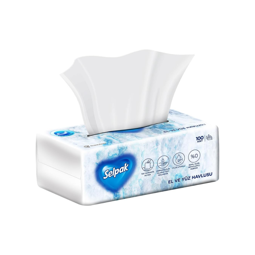Selpak El ve Yüz Havlusu 3 Katlı 100 Yaprak
