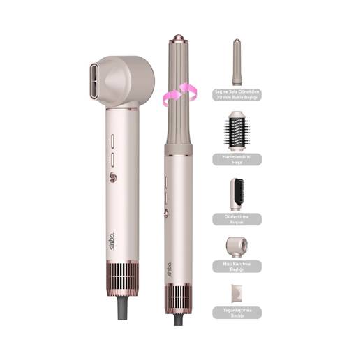 Sinbo Pro  Compact Uzun Multi-Styler Saç Kurutma Makinesi 5in1