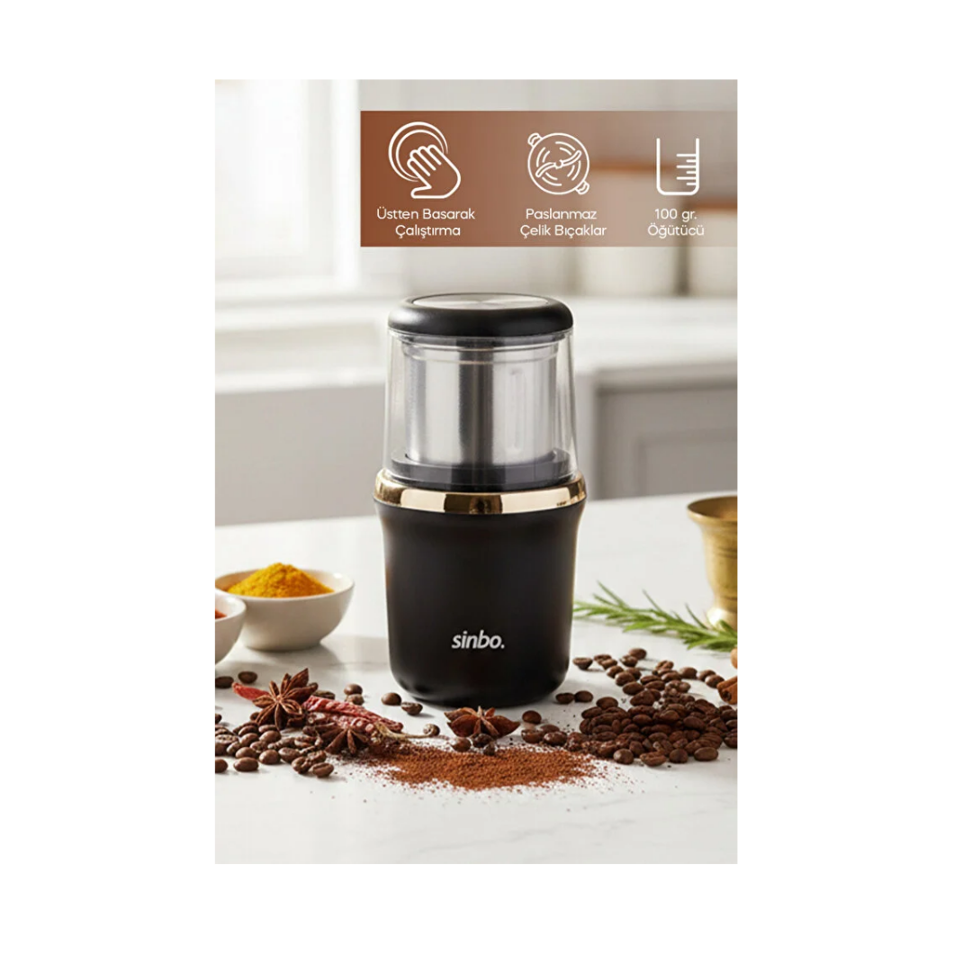 Sinbo SCM-2997 KAHVE-BAHARAT ÖĞÜTÜCÜ GOLD