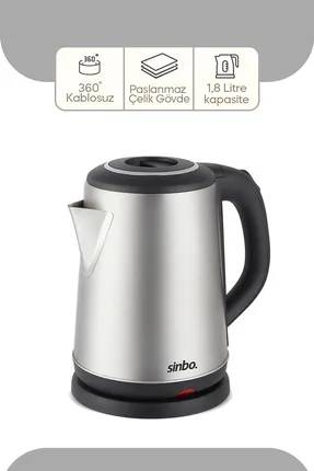 Sinbo SK-8027 1500 W 1.8 LT Çelik Kettle 360 Derece thumbnail