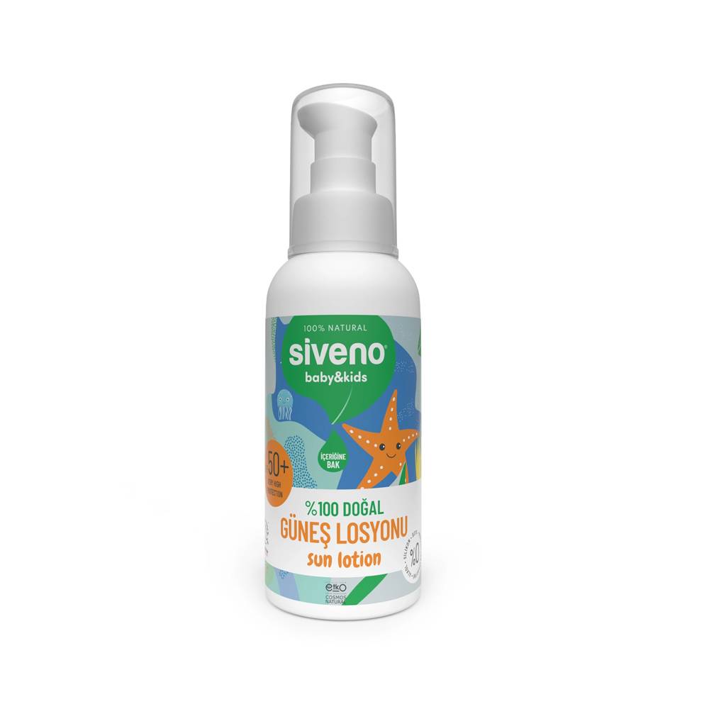 Siveno %100 Doğal Bebek Güneş Kremi Leke Karşıtı Antioksidan Nemlendirici Bitkisel Vegan UVA UVB SPF50