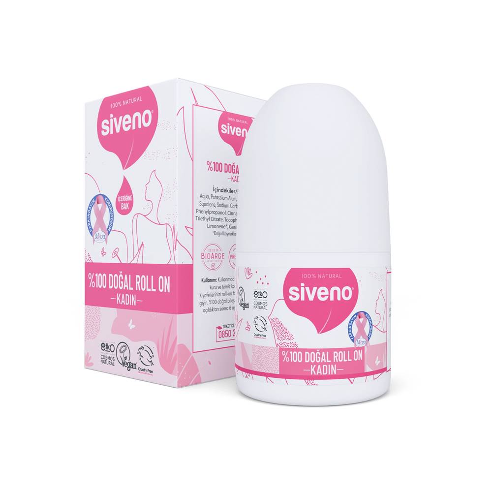 Siveno %100 Doğal Roll On Kadın Deodorant Ter Kokusu Önleyici Bitkisel Leke Bırakmayan Vegan 50 ml thumbnail
