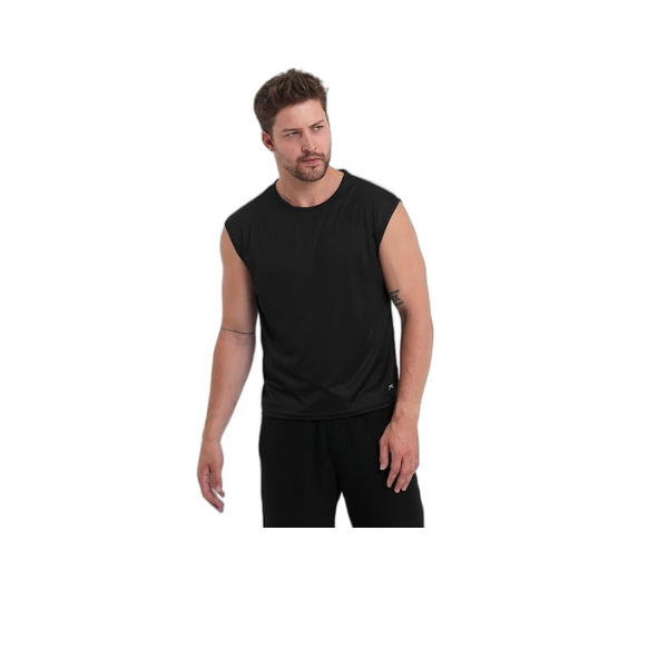 Slazenger VASKA I Erkek Kolsuz Siyah Tişört