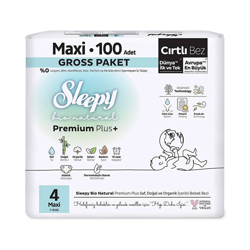Sleepy Bio Natural Aylık Paket Bebek Bezi 4 Numara 100 Adet