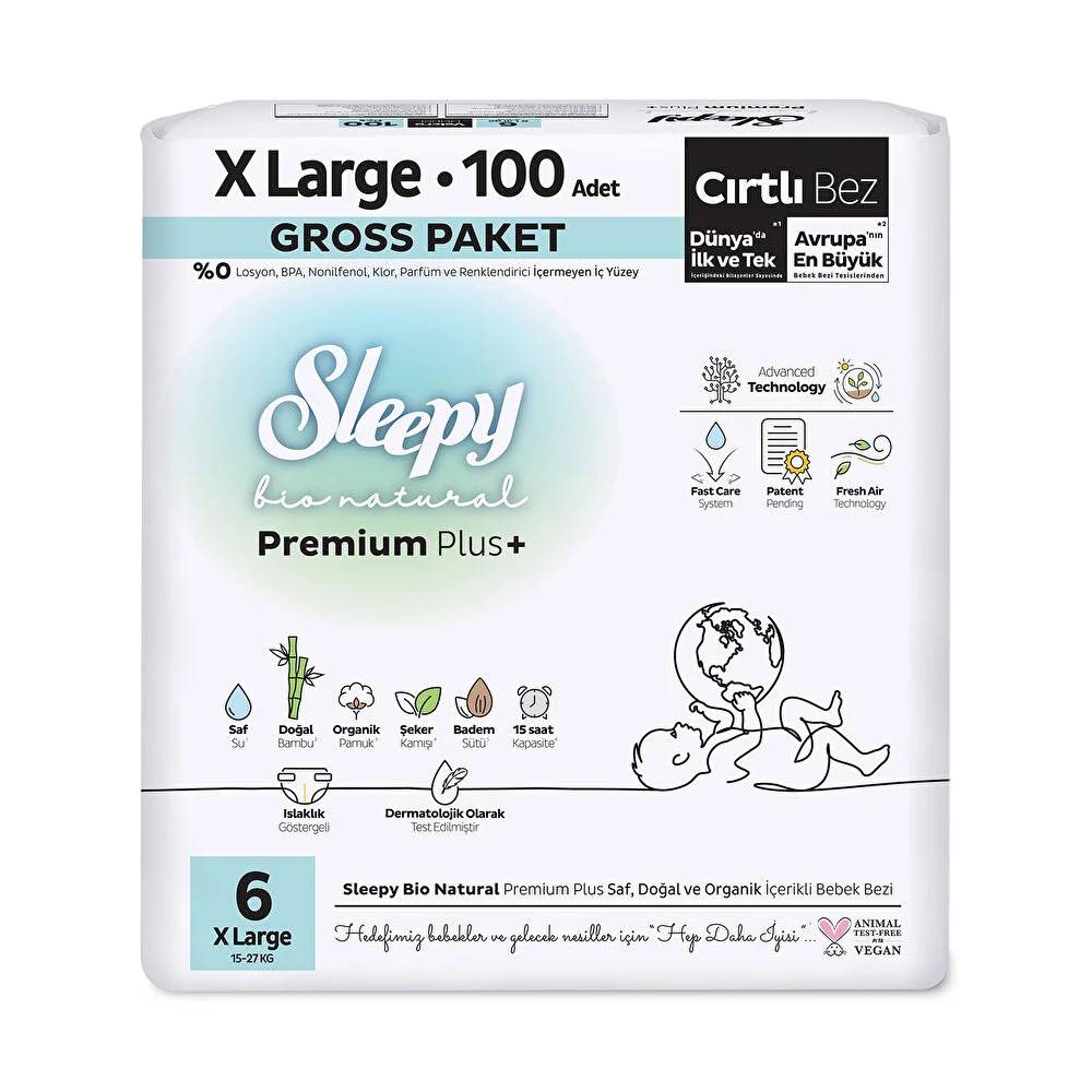 Sleepy Bio Natural Aylık Paket Bebek Bezi 6 Numara 100 Adet