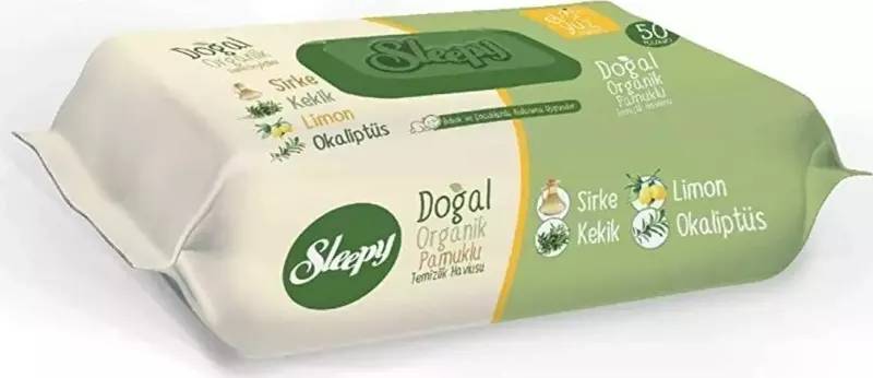 Sleepy Doğal Organik Pamuklu Temizlik Havlusu 50 Yaprak