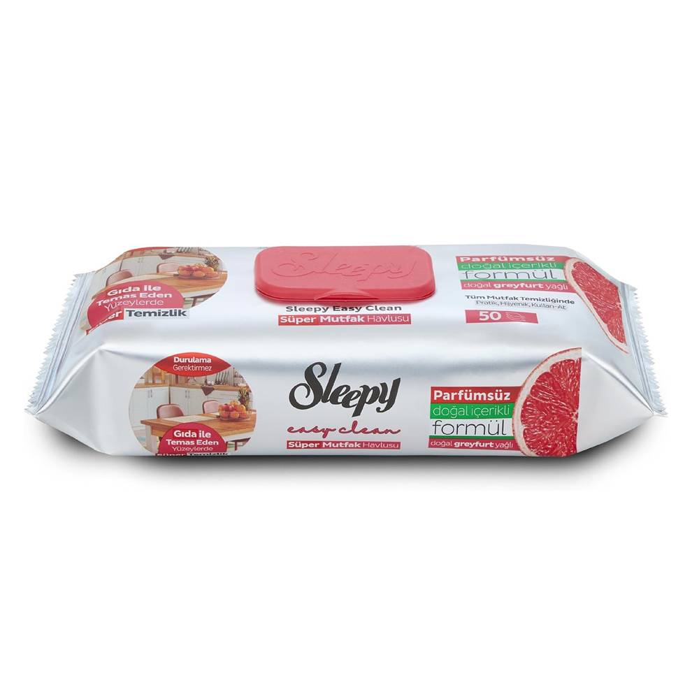 Sleepy Easy Clean Süper Yüzey Temizlik Mutfak Havlusu&Mendili Greyfurt Yağlı 50 Yaprak thumbnail