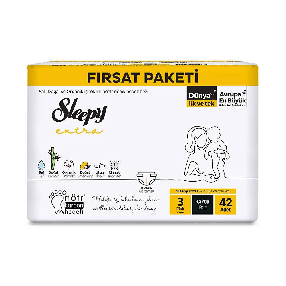 Sleepy Extra Bebek Bezi 3 Beden 42 Adet thumbnail