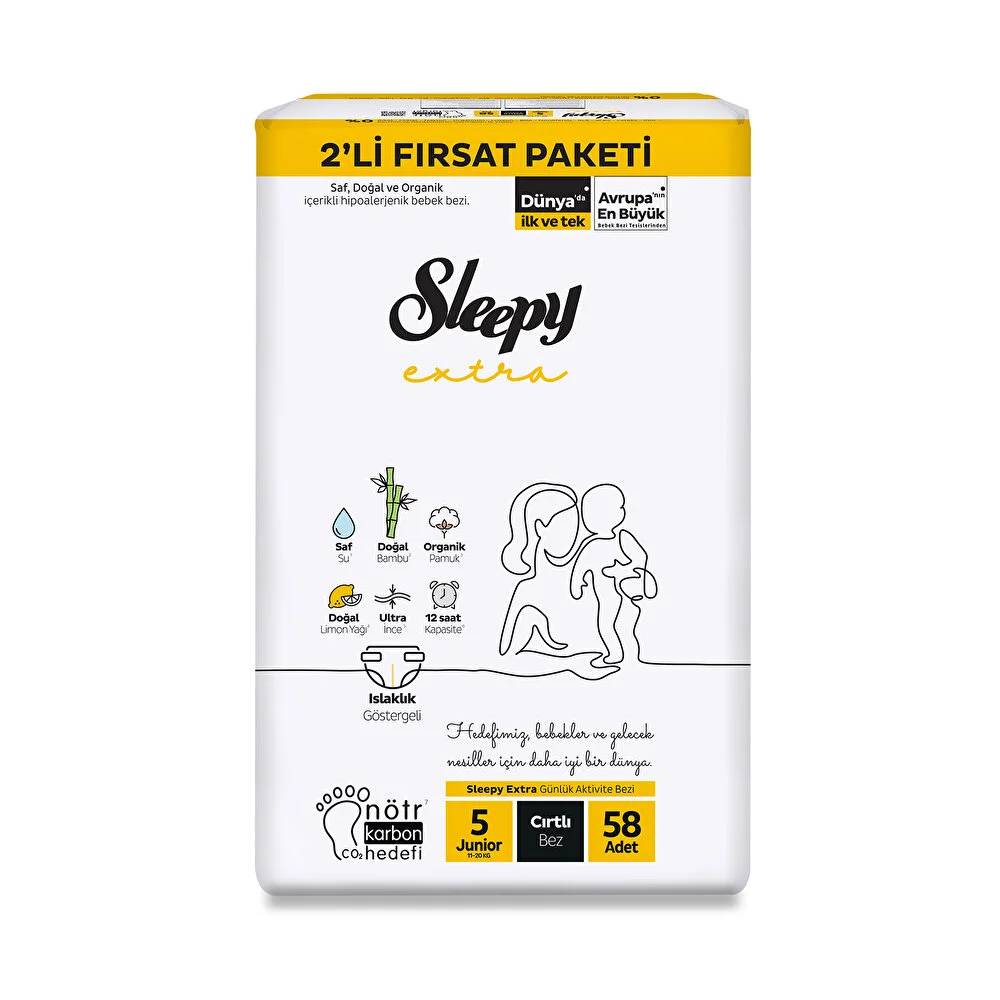 Sleepy Extra Bebek Bezi 5 Beden 58 Adet