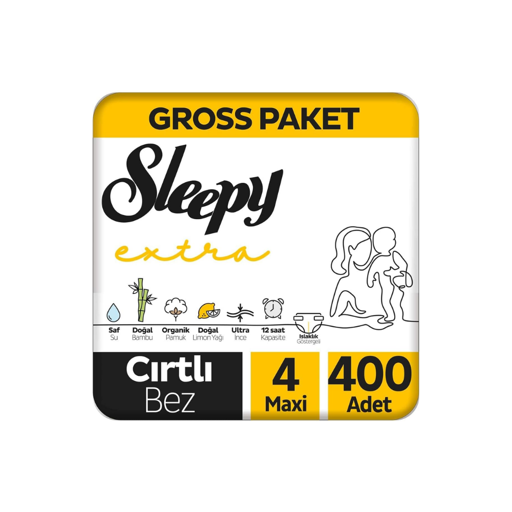 Sleepy Extra Günlük Aktivite Gross Paket Bebek Bezi 4 Numara Maxi 400 Adet