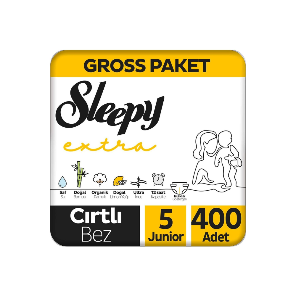 Sleepy Extra Günlük Aktivite Gross Paket Bebek Bezi 5 Numara Junior 400 Adet