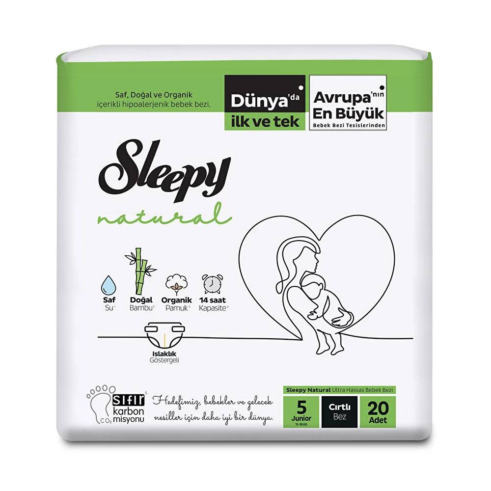 Sleepy Natural 5 Beden Bebek Bezi 11-18 kg 20 Adet