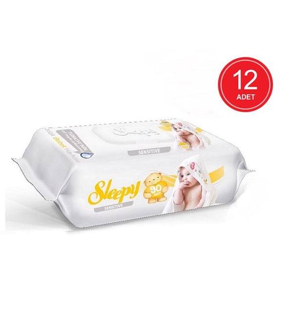 Sleepy Sensitive 90 Yaprak 12'li Paket Islak Mendil