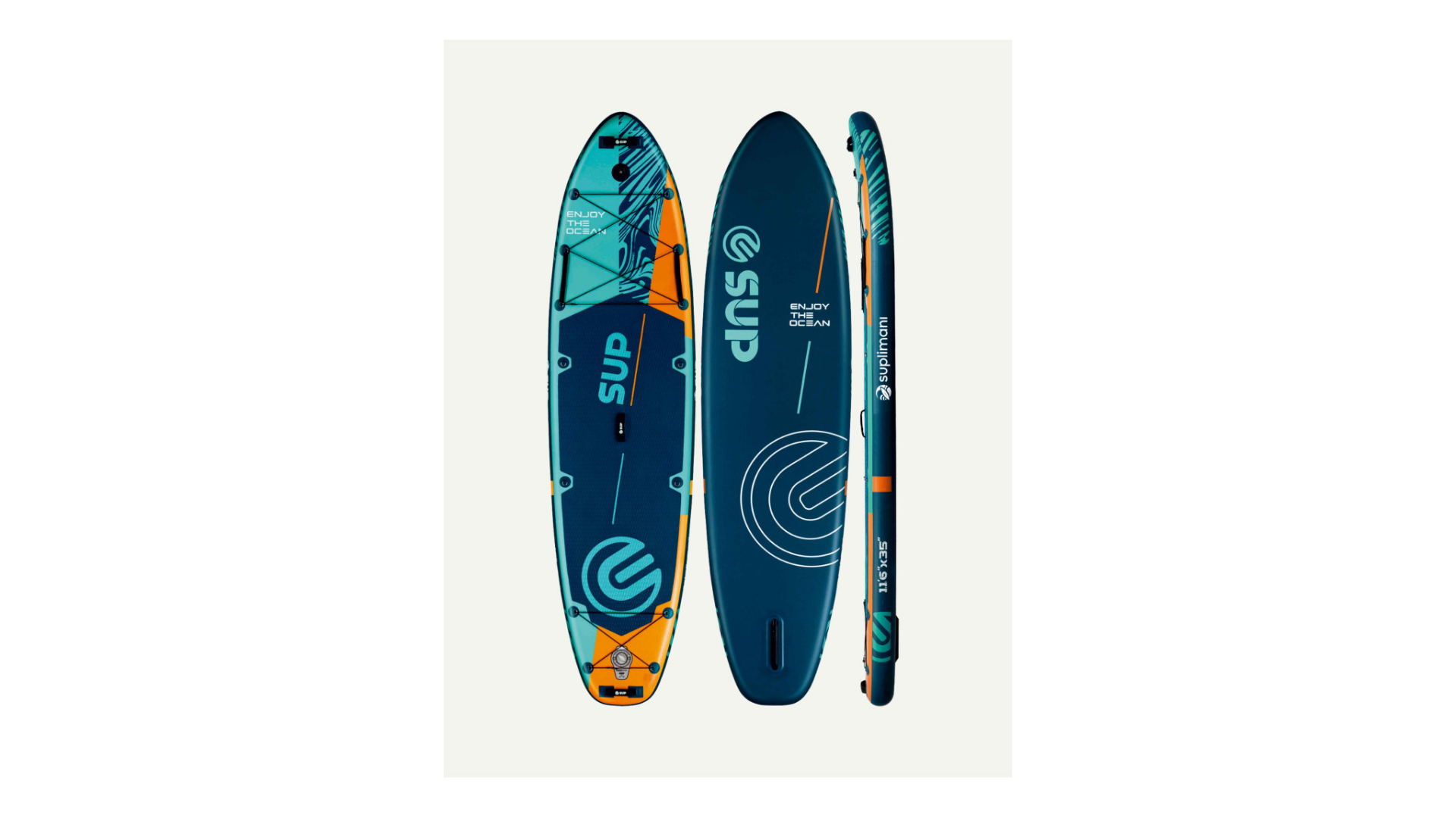 SUPLİMANI Supboard Paddle Board Şişme Sörf Tahtası Tam Set Sup Board Aruba Blue 350x89x15 thumbnail