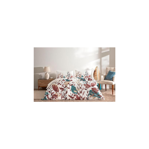 Taç Daisy Ranforce Çift Kişilik Nevresim Takımı Ekru