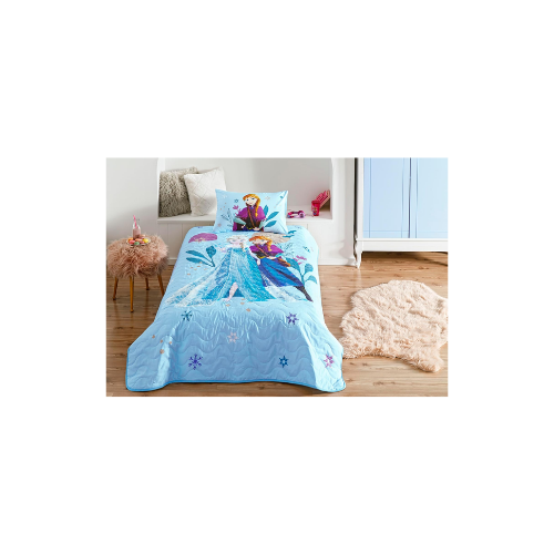 Taç Disney Frozen Flower Power CPP Tek Kişilik Yatak Örtüsü