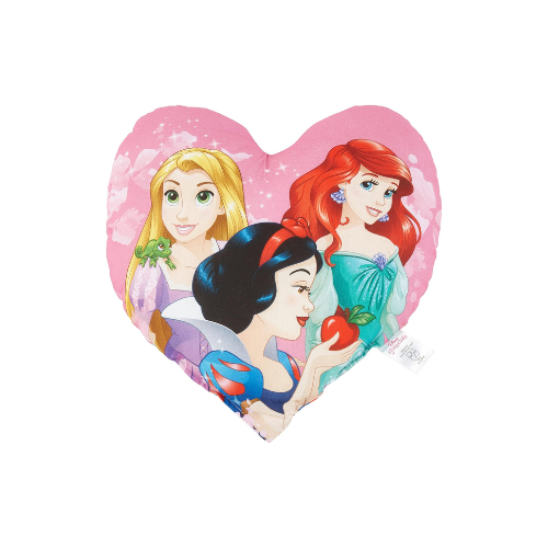 Taç Disney Princess Heart Lisanslı Karakter Baskılı %100 Pamuk Kırlent Pembe Kalp 40x40 cm