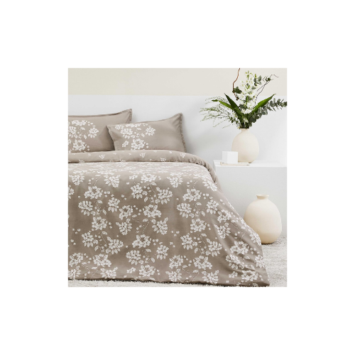 Taç Marlowe Organik Saten Çift Kişilik Nevresim Takımı Vizon