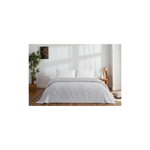 Taç Monet Pamuk Çift Kişilik Pike Gri