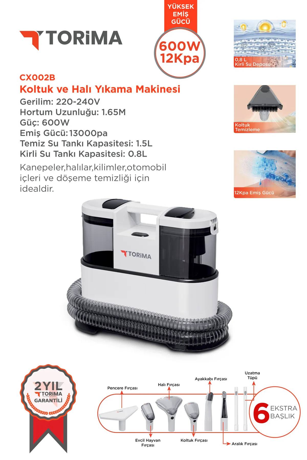 Torima CX-002B Koltuk ve Halı Yıkama Makinesi thumbnail