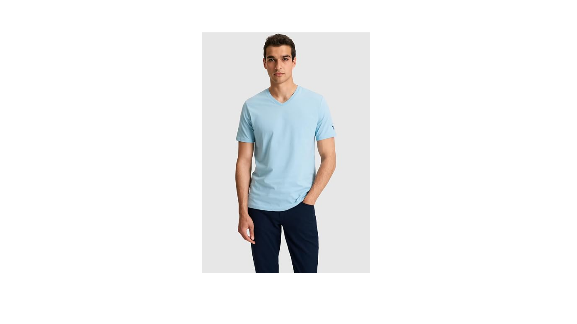 U.S. Polo Assn. Erkek Mavi Tişört Basic 50326944-VR036