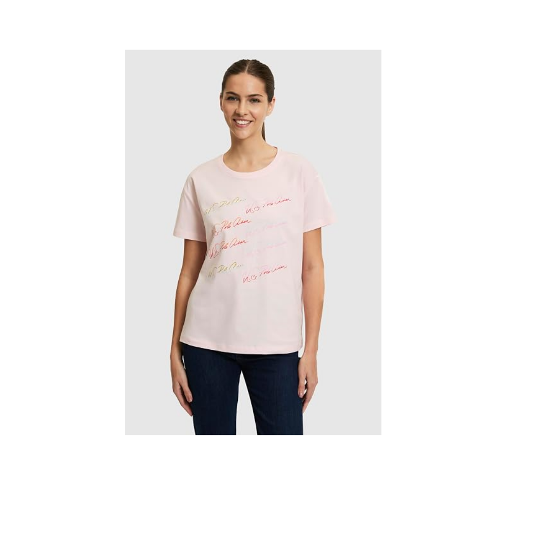 U.S. Polo Assn. Kadın Açık Pembe Tişört 50323561-VR078 thumbnail