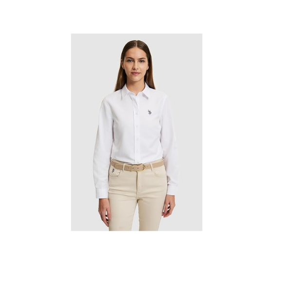 U.S. Polo Assn. Kadın Beyaz Gömlek Basic 50324791-VR013