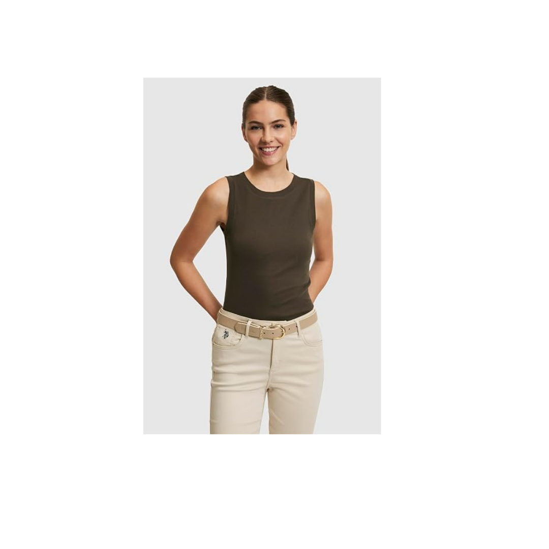 U.S. Polo Assn. Kadın Koyu Haki Tişört Basic 50323534-VR111 thumbnail