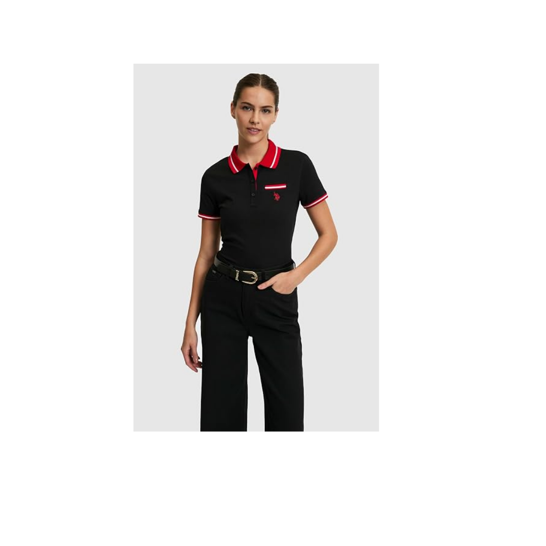 U.S. Polo Assn. Kadın Siyah Tişört Basic 50323455-VR046 thumbnail