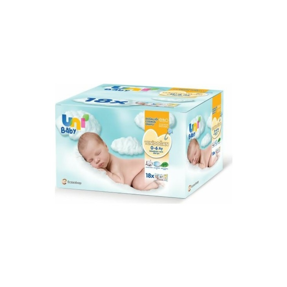 Uni Baby Yenidoğan Islak Mendil 40 Yaprak x 18 Adet