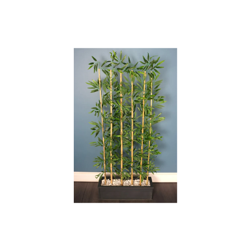 Yapay Çiçek Deposu Islak Yapraklı 6 Çubuklu Gri Saksıda Bambu Seperatör (20x70x170cm) thumbnail