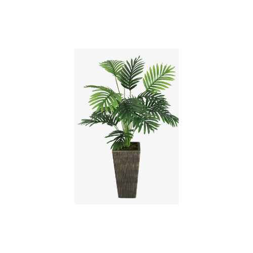 Yapay Çiçek Deposu Yapay 18 Dallı Areka Ağacı 100 Cm (ahşap Siyah Gold-saksı)