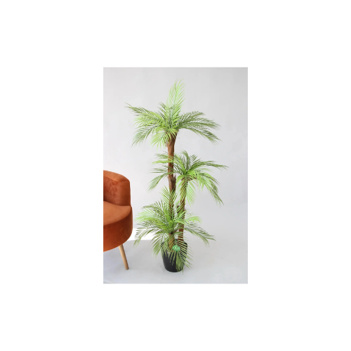 Yapay Çiçek Deposu Yapay Palmiye Ağacı 3 Gövdeli 27 Yaprak 150 cm Saksılı thumbnail