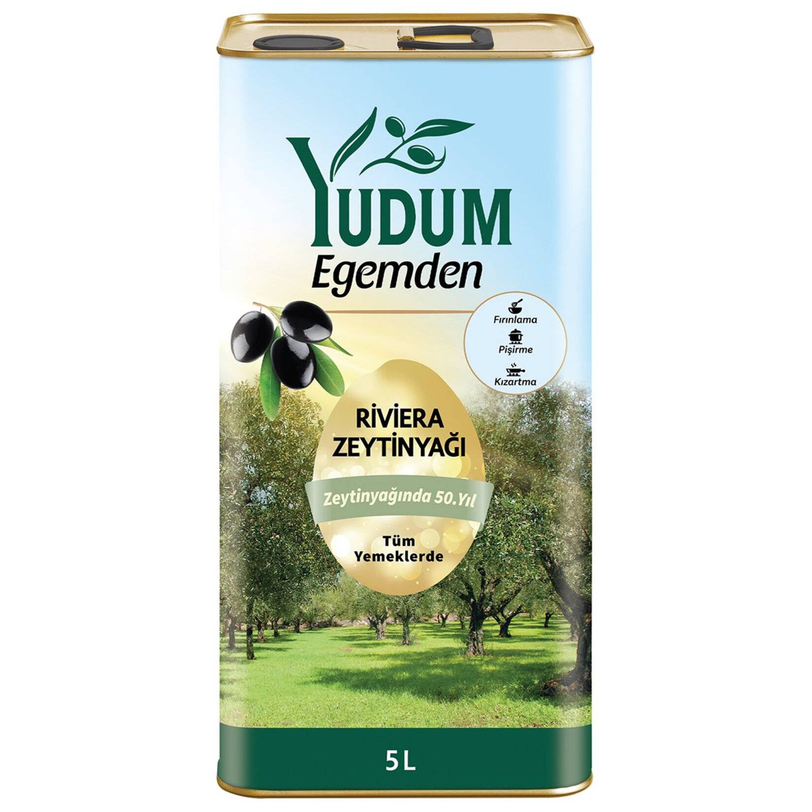 Yudum Egemden Riviera Zeytinyağı 5 L Teneke